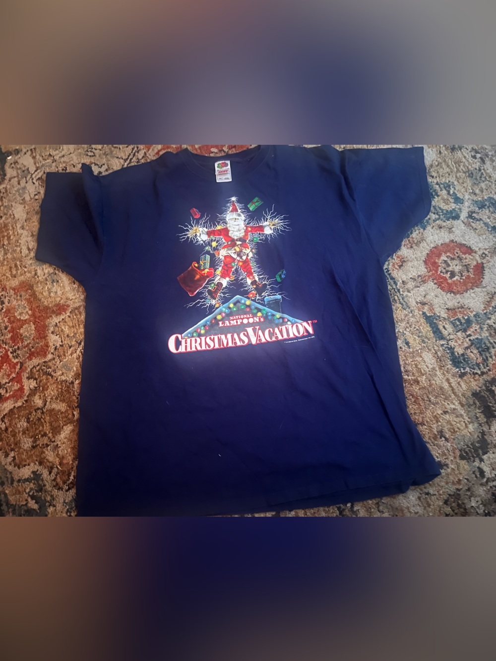 Fruit of the Loom Navy Christmas Vacation Graphic Tee